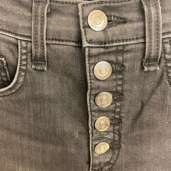 Veronica Beard Carolyn Baby Boot Jeans Smoke Fray Stripe Size 26 - Picture 8 of 8
